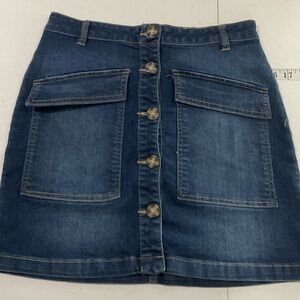 Copper Key Blue A-Line Mini Skirt